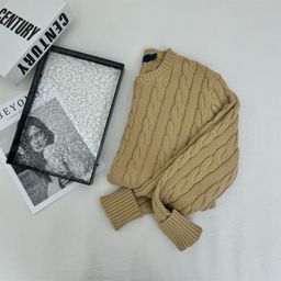 thumbnail for RL Ralph pony embroidery Fall/Winter crewneck twist long-sleeved knit sweater for a loose fit
