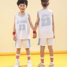 thumbnail for Boys and Girls Warriors Nets Lakers Bulls Cavaliers Raptors Summer Primary School Children&#039s suit Basketball Jersey