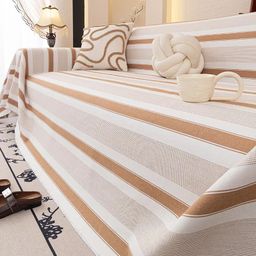 thumbnail for Factory New Thick Cotton Sofa Towel Striped Simple One-Piece Full Coverage Sofa Cover Wholesale