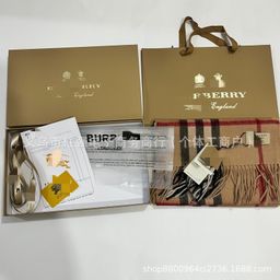 thumbnail for 爆款秋冬围巾格子条纹经典百搭男女羊毛羊绒时尚潮流保暖防风围巾