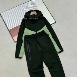 thumbnail for 26 Spring and Autumn New Casual Sports Air Layer Hooded Jacket and Sweatpants Set 454 and 461