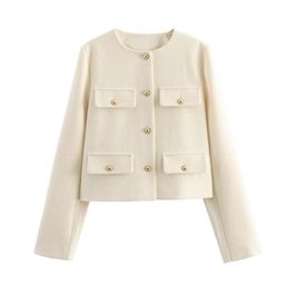 thumbnail for KAOPU ZA primavera nova roupa feminina estilo europeu e americano design de moda francês versátil jaqueta curta com capuz.