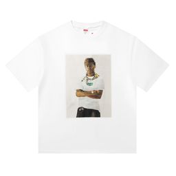 thumbnail for Cross-border trendy Sup collection crew neck print short-sleeved wasteland style handsome American light luxury high-end loose T-shirt