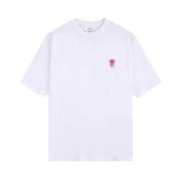 thumbnail for AMI & EANM2025 Hot T-shirt Men's Love Embroidered Loose Shoulder Sleeve Summer Fashion Short Sleeve Top