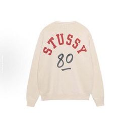 thumbnail for 2023 cross-border European and American foreign trade spot new S letter series mosquito coil big jacquard logo solid color crewneck sweater