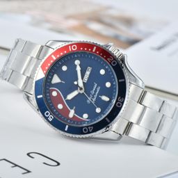 thumbnail for Cross-border e-commerce fine-g casual red quartz round single folding buckle spiral crown men's quartz watch dropship