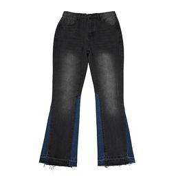 thumbnail for 25SS street trendy brand gall jeans loose washed micro flared high street vintage ink splash rainbow jeans
