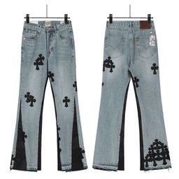 thumbnail for 24 years Chrome Hearts early autumn new gram Luo men&#039s and women&#039s washed Denim trousers cross-border wholesale