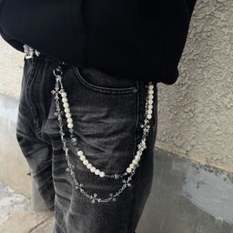 thumbnail for Corrente para calça Crodo Element, bolsa, pingente de espada, bola, cruz, fecho lagosta, corrente para jeans.