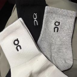 thumbnail for On袜子刺绣昂跑情侣款袜子纯色男女款潮袜时尚中筒袜运动袜socks