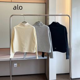 thumbnail for 2025 winter new alo turtleneck fleece sweatshirt fashion casual loose comfortable warm women's top wholesale