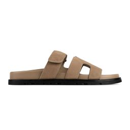 thumbnail for 2026 Summer New H-Shaped Velcro Slippers for Women Vintage Matte Thick-Soled Uncle One-Strap Flip-Flops Source in Stock