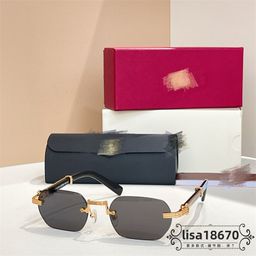 thumbnail for Card frameless European and American ins star same polygonal sunglasses women's fashion metal sunglasses men's CT0362
