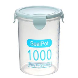 thumbnail for Frasco selado de plástico para geladeira doméstica, transparente, para manter fresco, cozinha, grãos, à prova de umidade, armazenamento de chá, caixa de armazenamento