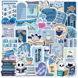 thumbnail for 50 Cartoon Blue Bookish Doodle Stickers Decorated Guitar Notebook Suitcase DIY Cross Border Waterproof Batch