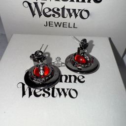 thumbnail for Xi Taihou High Edition NANA Medium Orb 3D Planet Glass Bead Earrings with Diamonds Saturn Studs for Women
