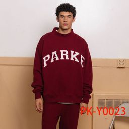 thumbnail for 26 Spring New North American Niche PK Letter Appliqué Embroidered Loose High Neck Embroidered Cotton Women's Sweatshirt