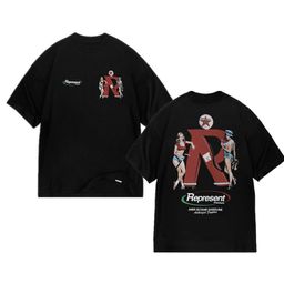 thumbnail for REPRESENT ICON American Skull Distressed Vintage Doberman Pinscher Print High Street Shark Short Sleeve Men's T-Shirt