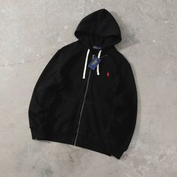 thumbnail for Cross-border Raff RL pony embroidered logo zipper jacket casual fleece sweatshirt jacket sports leisure outdoor