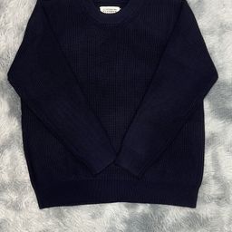 thumbnail for Old Money Style Shoulder 21AM Knit Sweater Crew Neck Pullover Loose Sweater Unisex Sweater Couple Style Simple Style