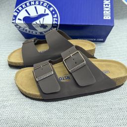 thumbnail for Cross-Border Large Size Genuine Leather Flat Slippers for Women 2026 Summer New Style Men's Casual Outdoor Birkenstock Shoes Versatile Sandals
