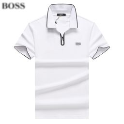 thumbnail for 2025 summer new versatile simple casual solid color BS home lapel thin short-sleeved polo shirt top embroidered logo