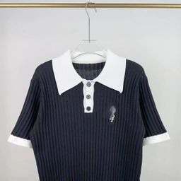 thumbnail for Trendy brand European goods Am spring and summer new sweater short-sleeved polo shirt chest embroidery process thin breathable foreign trade spot