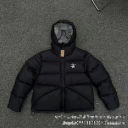 thumbnail for Cross-Border Foreign Trade Winter Stu Cotton Jacket Hooded Couple Style Bread Jacket Embroidered Warm Thickeneded Casual Jacket