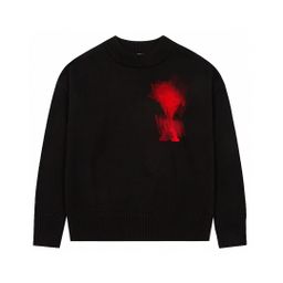 thumbnail for New Tops, Trendy Brand Embroidered Heart Knitted Sweaters, V Neck, Round Neck, Versatile, Same Style for Men and Women, Drop Shipping Wholesale