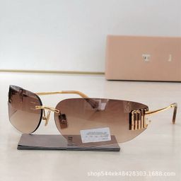 thumbnail for Sunglasses Women's 2025 New Frameless Integrated Xiaohongshu Curved Narrow Frame Sunglasses M51S Sunshade Fairy Style