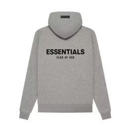thumbnail for Twin ESSENTIALS Back Letter Flocking Hooded Sweater Men&#039s and Women&#039s Couples fleece-lined Hoodie