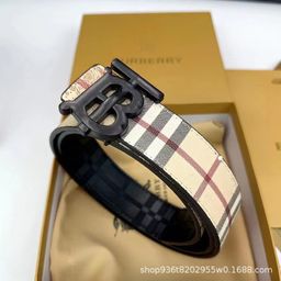 thumbnail for Men's and women's smooth buckle belts are embossed on both sides, and the leather and cowhide business belts and casual pants belts are fashionable and versatile