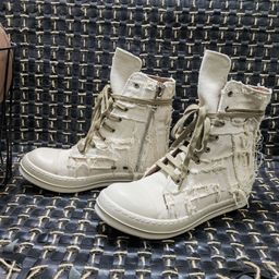 thumbnail for New Casual Ro Shoes 3D Bottom Milk-Flavored High-Top Canvas Shoes Versatile Sneakers for Men and Women Same Style Breathable Old Beggar Shoes