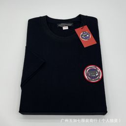 thumbnail for Trendy summer men's crew neck short sleeve heavy thickened combed cotton solid color T-shirt goose home 2025 new casual