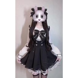 thumbnail for Improved model, before placing an order, please see the physical girlish feeling of reducing age and collegiate style splicing long-sleeved dress heavy industry fungus