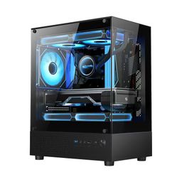 thumbnail for Cross-border Xuanwu Mini Desktop Computer Desktop Water-cooled Chassis Tempered Glass E-sports Game Full Transparent Chassis