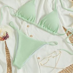 thumbnail for Amazon Lace-Up Bikini Swimsuit for Women 2026 New European and American Sexy Beach Bikini Hot Spring Swimwear