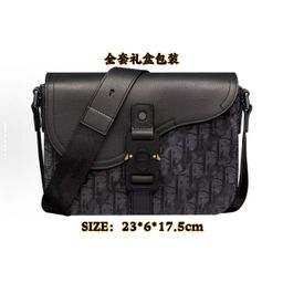 thumbnail for Men's new crossbody bag, canvas saddle bag, jacquard messenger bag, flap shoulder bag, messenger bag, classic old flower bag