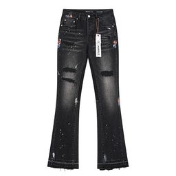 thumbnail for PURPLE BRAND JEANS men's slim slim denim pants with casual ripped design for high street men