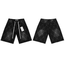 thumbnail for 跨境美式潮牌Vale水洗做旧印花短袖牛仔短裤宽松街头时尚T恤男女