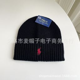 thumbnail for Adult autumn and winter simple embroidery knitted hat casual and versatile beanie hat men's and women's warm ear caps foreign trade