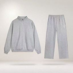thumbnail for 2025 New Cotton Half-Zipper Shorts Set 3D Silicone Material