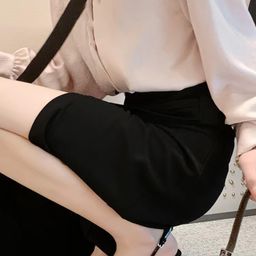 thumbnail for Sandals Fairy Style 2023 Summer New Style Baotou Thick Heel Easiest for Match Pointed Toe Rhinestones with Skirt Back Empty Single Shoes