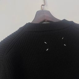 thumbnail for Square stitching style 27YL solid color square mark crew neck knit men's pullover sweater men's and women's original