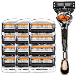 thumbnail for New five-layer razor manual razor head black price yellow universal 5-layer knife holder men&#039;s beard knife blade