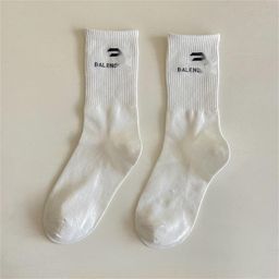 thumbnail for Socks women's autumn and winter new ins tide cotton socks letter BL European goods jacquard solid color fashion personality socks