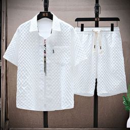 thumbnail for Men&#039s Summer Suit, Short-sleeved T-shirt, Shorts, Sports Suit, Loose Casual Suit, Handsome Set of Clothes