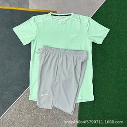 thumbnail for Wholesale new sports foreign trade suits fitness running sets quick drying breathable loose casual short sleeve shorts men's clothing