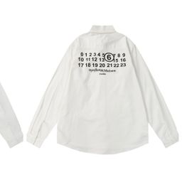 thumbnail for Cross Border Maison Margiela Magira MM6 Loose Letter Printed Long Sleeve Shirt Shirt for Men and Women