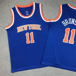thumbnail for CHILDREN'S BASKETBALL JERSEY CHILDREN'S JERSEY KIDS NEW YORK KNICKS NO. 11 BRUNSON BLUE AND WHITE BRUNSON
